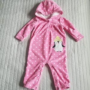 Carters Printed Fleece Hooded One Piece